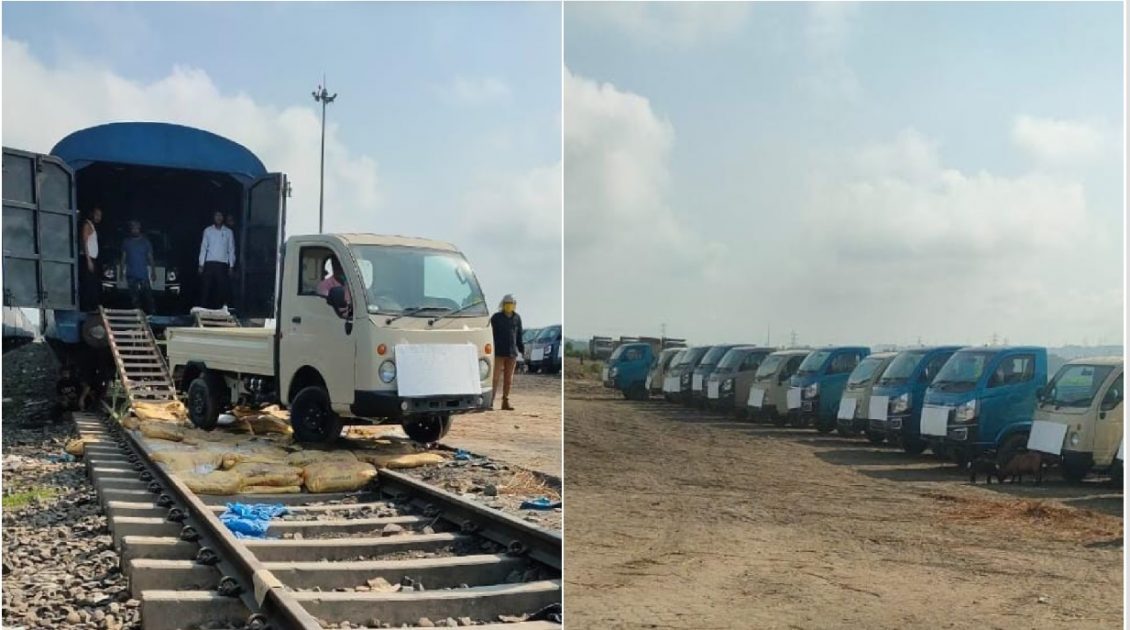 First time in Barak Valley; NMG rake with 50 Tata vehicles unloaded at